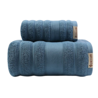 洁丽雅毛浴巾套装纯棉两件套A类长绒棉W1475/W1703(颜色随机)