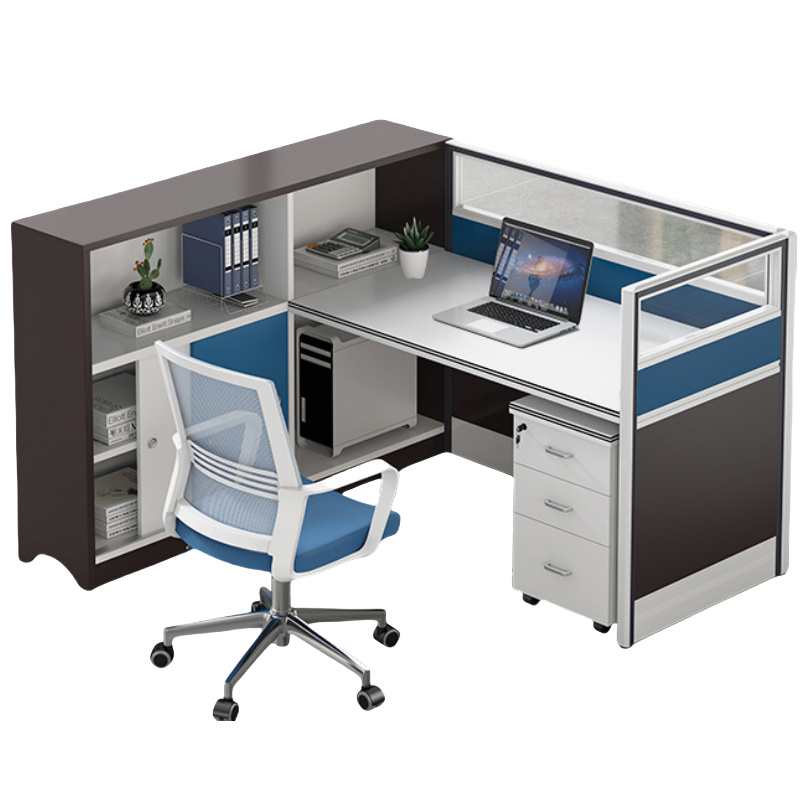 豫龙都办公桌单人+柜椅套