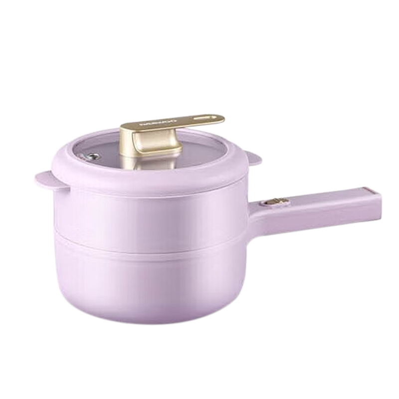 大宇电煮锅小型蒸煮宿舍学生1.5L容量电煮锅升级版米白色DYZG-1570