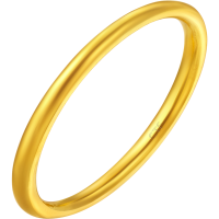 周大福金光圈戒指简约婚嫁黄金戒指计价(工费:120元)EOF1送礼D