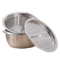 珑伽辛 不锈钢洗菜盆沥水盆刨丝器 28cm三件套/套