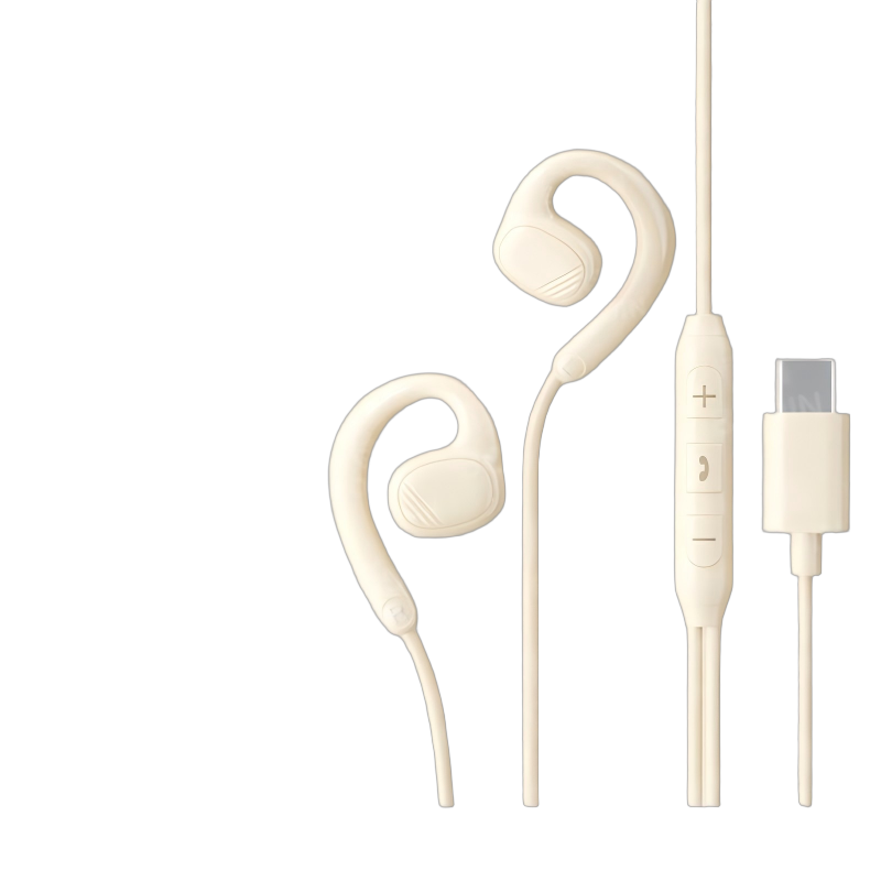 有线耳机typec接口不入耳久戴不痛博音适用华为苹果15/16挂耳带线