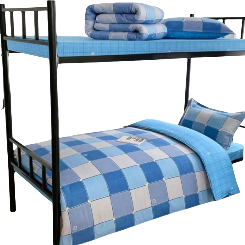 铭思沃床单款三件套120*200cm床 格子蓝 套