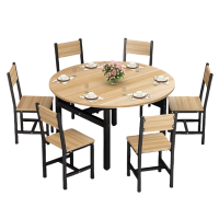 伟樽圆桌餐桌100*100*74cm+椅子*6套