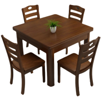 伟樽实木餐桌100*100*76.5cm+椅子*4套