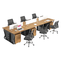 珂洋 屏风办公桌 六人位含柜椅 套