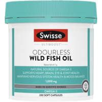 Swisse成人无腥味深海鱼油胶囊200粒/瓶装 鱼油/深海鱼油 高含量1000mg 香港保税随机发