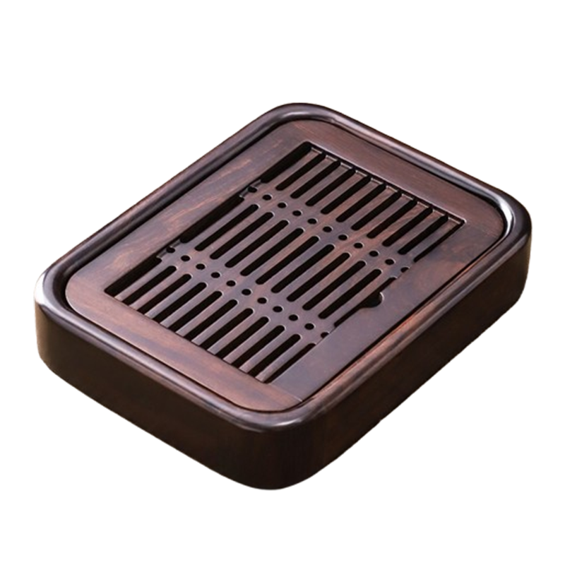 豪峰黑檀木直行茶盘黑檀实木干泡茶台储水式托盘CP01006