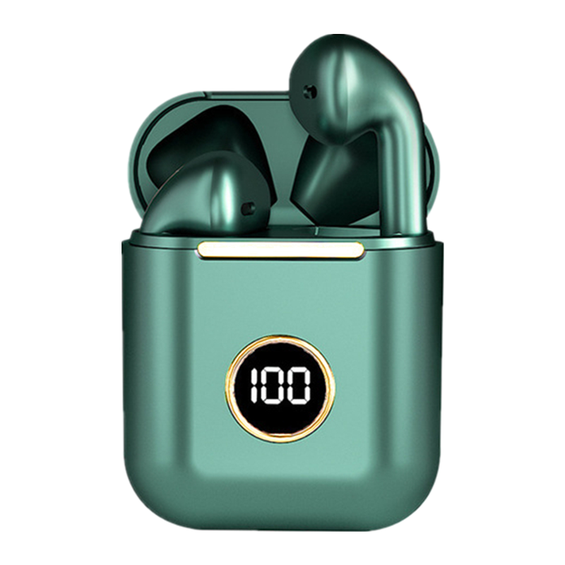 X1蓝牙耳机 无线耳机 蓝牙5.2触控双耳立体声带数显充电仓耳塞式通用苹果华为小米oppo vivo 绿色