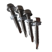 vzi 304不锈钢六角燕尾螺丝自攻钻尾钉 ST5.5*22/100个(带垫圈) 包