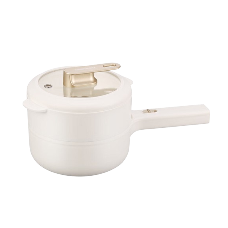 大宇电煮锅小型蒸煮宿舍学生1.5L容量电煮锅升级版米白色DYZG-1570
