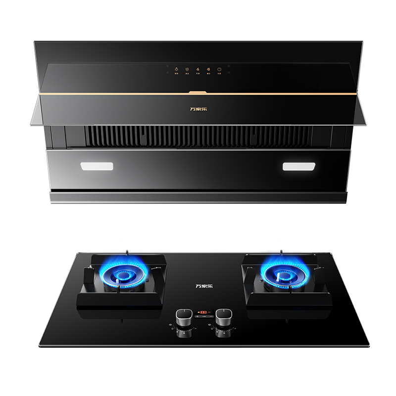 万家乐 烟机灶具家用两件套 AL5+C6R1 23立方侧吸自动清洁抽油烟机5.2kw燃气灶烟机灶具套餐烟灶组合