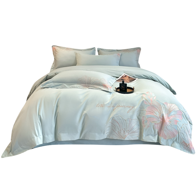 安居先森ANJU250514 100支全棉磨毛大版绣四件套(计价单位:套)飘蓝色