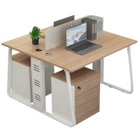 豫龙都 屏风桌+柜 双人 套