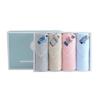 洁丽雅毛巾礼盒四条装抗菌毛巾纯棉柔软舒适吸水W2014(颜色随机)