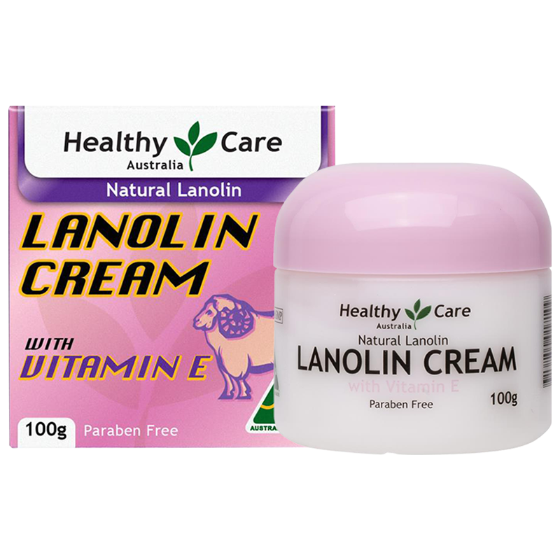 Healthy Care绵羊油面霜100g/瓶 VE面霜绵羊油四季滋润营养补水保湿孕妇可用香港保税随机发