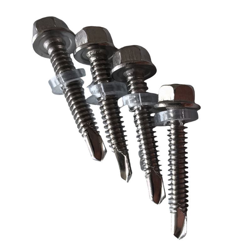 vzi 304不锈钢六角燕尾螺丝自攻钻尾钉 ST5.5*25(100个)带垫圈 包