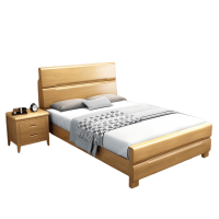 鑫木樽实木床+床头柜150*200*100cm套