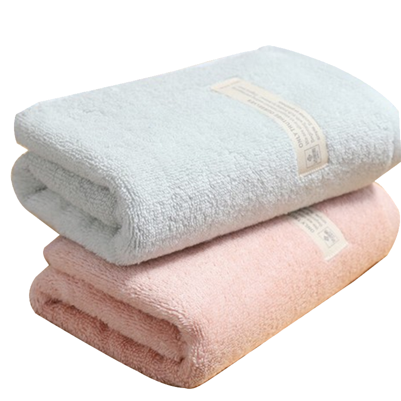 洁丽雅毛巾套装两条装新疆长绒棉柔软面巾w0369(颜色随机)