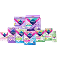 [买1送1]Libresse薇尔舒适V感棉柔卫生巾日夜护垫组合8包100片医护级V型贴合精准防漏极薄亲肤卫生巾姨妈巾