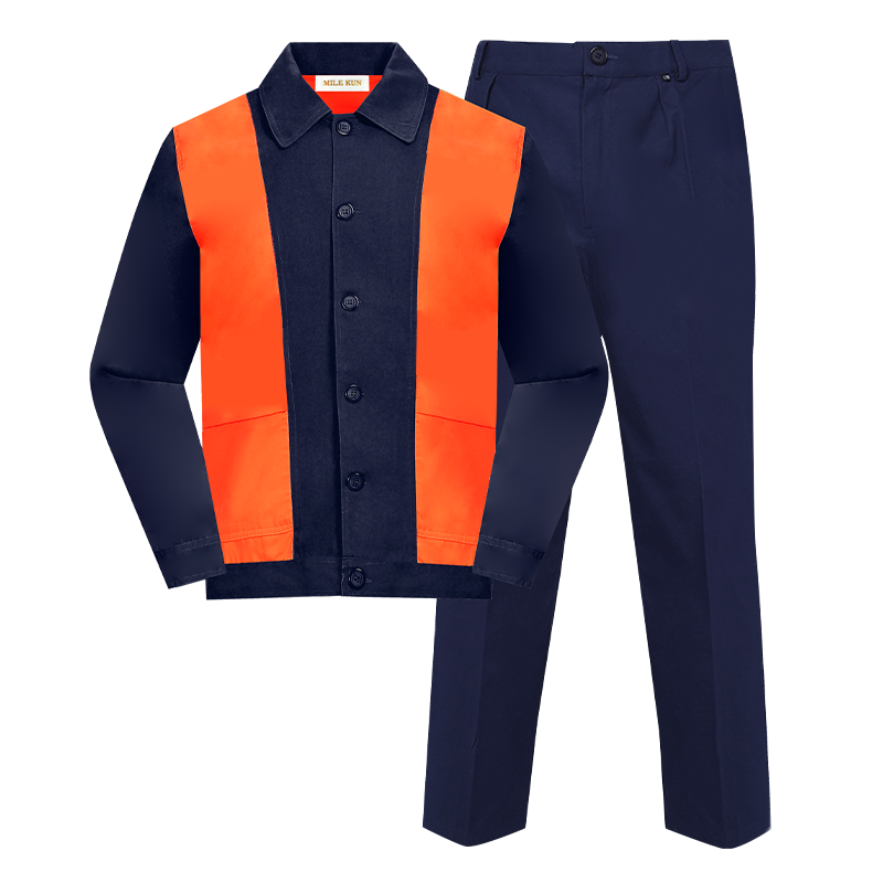 春秋工作服(拼橘红色)T-002
