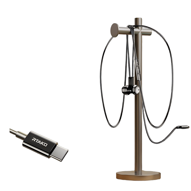 2025新款type-c接口高音质有线圆孔电脑耳机手机