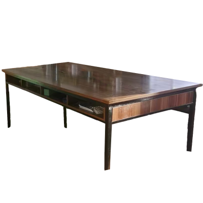 昇恒轩 实木会议桌简约现代办公桌家用台式电脑桌书桌复古餐桌洽谈桌长桌 会议长条桌 80*100*200cm 张