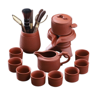 豪峰茶具套装朱泥跳刀引自动款19件套紫砂功夫茶具套装GF02574