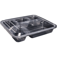 珂美芙 食品级加厚餐盒一次性餐盒 五格 个