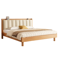 牧存实木软包床1.2米张