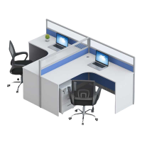 铭思达屏风工位T型双人位含柜椅套