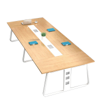 盛铁达 三脚暖白色会议桌2400*1200*750mm