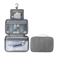 海亚森M1C82 三折干湿分离洗漱包灰色