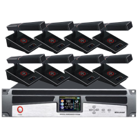 润普Runpu RP-9800P-10国产化有线手拉手麦克风方案手拉手主机+主席单元+代表单元方形手拉手一拖十