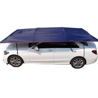 全自动汽车遮阳伞车顶移动车篷遮阳罩防晒防雨雪自动车衣车罩-鼎酷5米/全自动(便携充电)藏青色