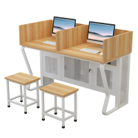 伟樽培训电脑桌带屏风一桌二凳120*60*75cm套
