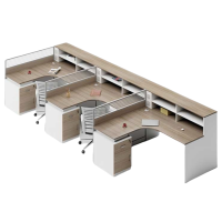 铭思达屏风卡座7字型三人位含柜椅套