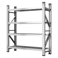 易企采 201不锈钢货架230*60*200CM每层承重300KG 重型仓储置物架厨房冷库房实验室多层储物架物理货架