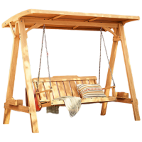 质凡农村小院荡秋千防腐木秋千户外木制吊椅摇椅室外露天摇篮防水防晒 约赛枫黄(带顶棚)