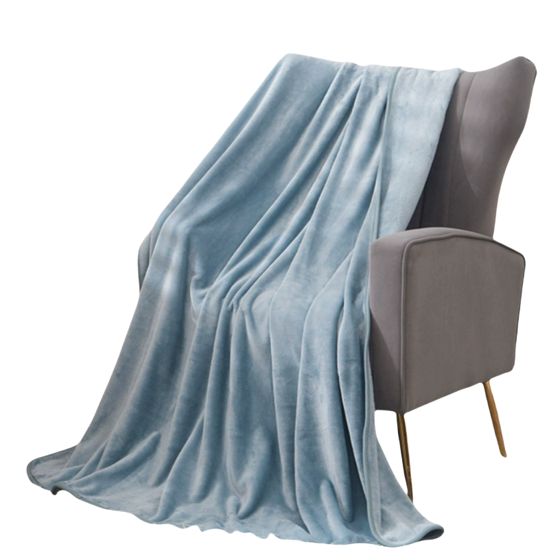 铭思沃毛毯1.2*2.0m条蓝灰