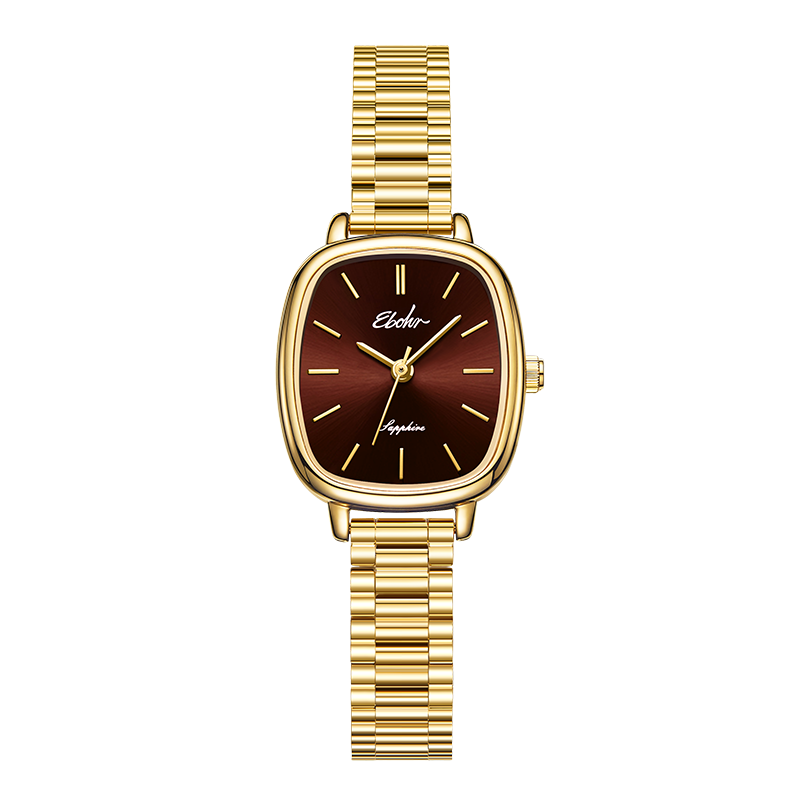 依波(EBOHR)女士石英表气质女表生日礼物简约腕表 熏咖棕 51655026