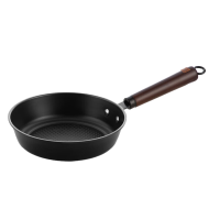 三禾煎锅22cm物理不粘不生锈更耐磨坚果窒化锤纹龙煎盘TJ22P4