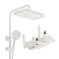 九牧(JOMOO)花洒淋浴套装钢琴键大置物喷枪自动除垢顶喷淋浴器琴雨系列36651