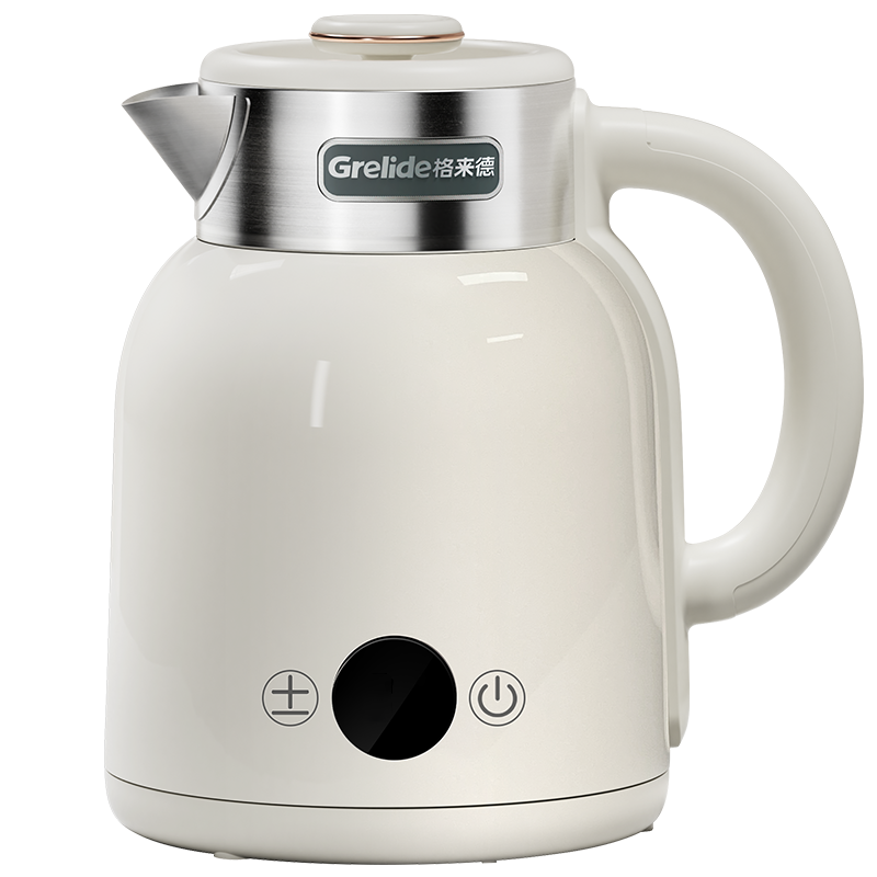 格来德电热水壶D2315K家用烧水壶复古开水大功率自动断电304不锈钢 2L 白色