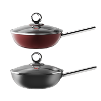 三禾炒锅30cm无惧大火0涂层微纳不粘炒锅LC30S4(颜色随机)