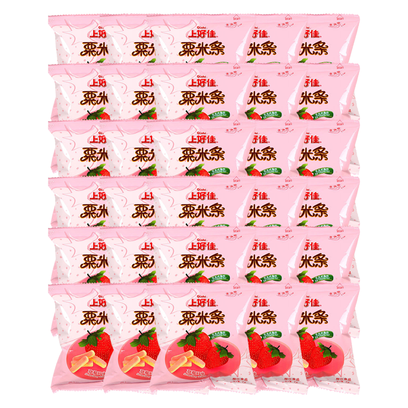 上好佳膨化礼包香脆浓郁入味不油腻草莓味粟米条30包