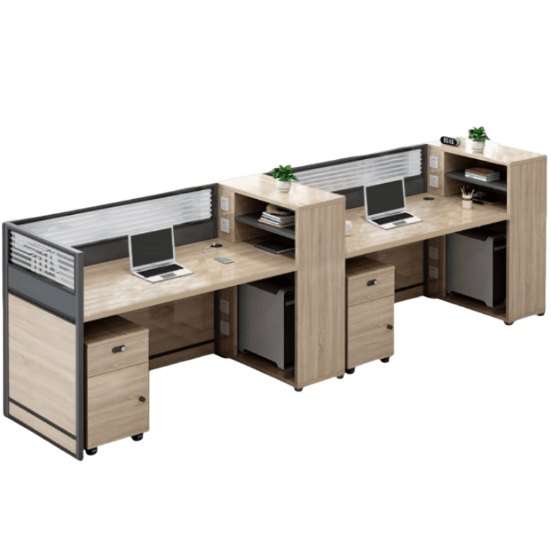 亿洛莱 双人办公桌+柜 2400*600*1100mm 张