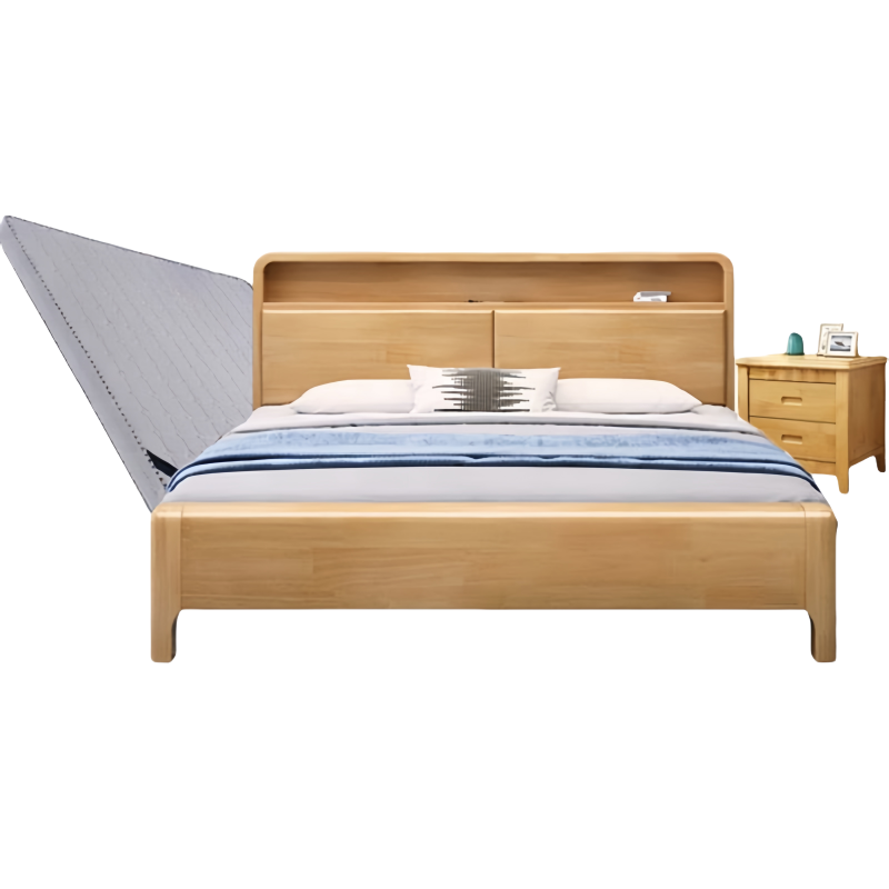 豫龙都床+床垫+床头柜1.2m套