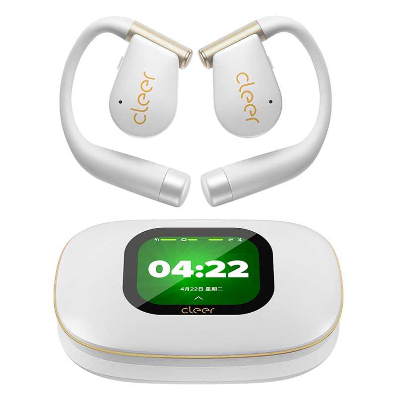 Cleer ARC5开放式AI智能体耳机蓝牙2025新款运动跑步运动版轻羽白