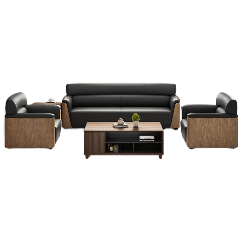 信京办公沙发洽谈接待商务现代简约沙发皮艺沙发办公室沙发3+1+1